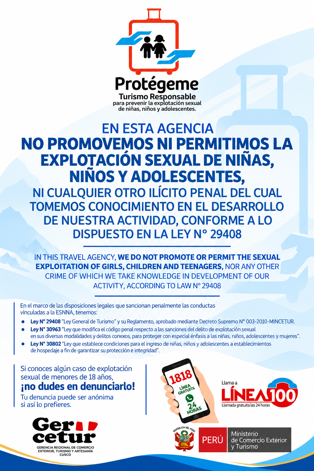 Turismo responsable - Protégeme y denuncia